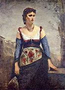 Jean-Baptiste-Camille Corot Agostina, die Italienerin oil painting on canvas